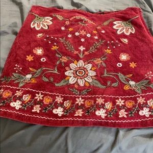 Flower Embroidered Skirt